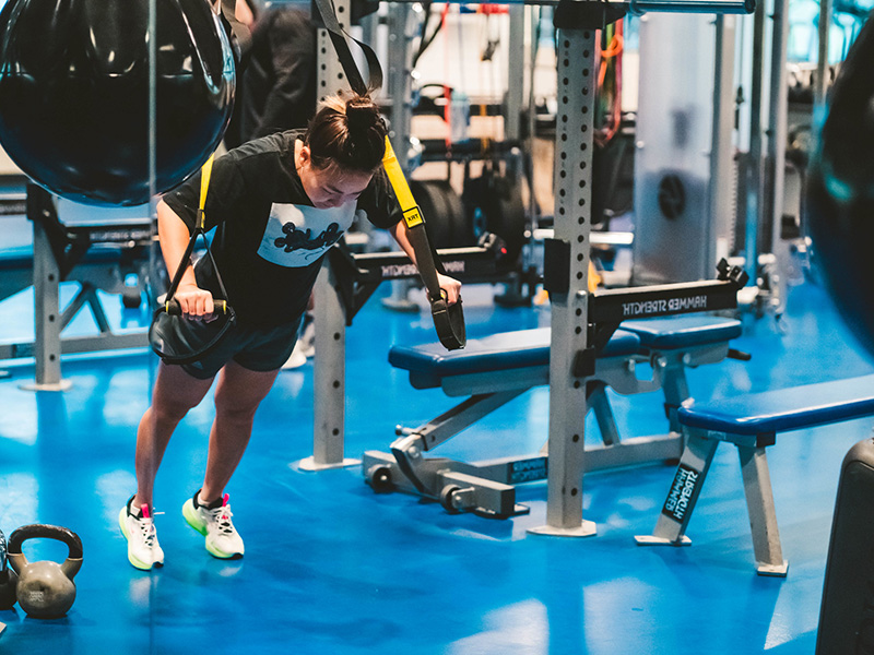 Students work out at the recreation center